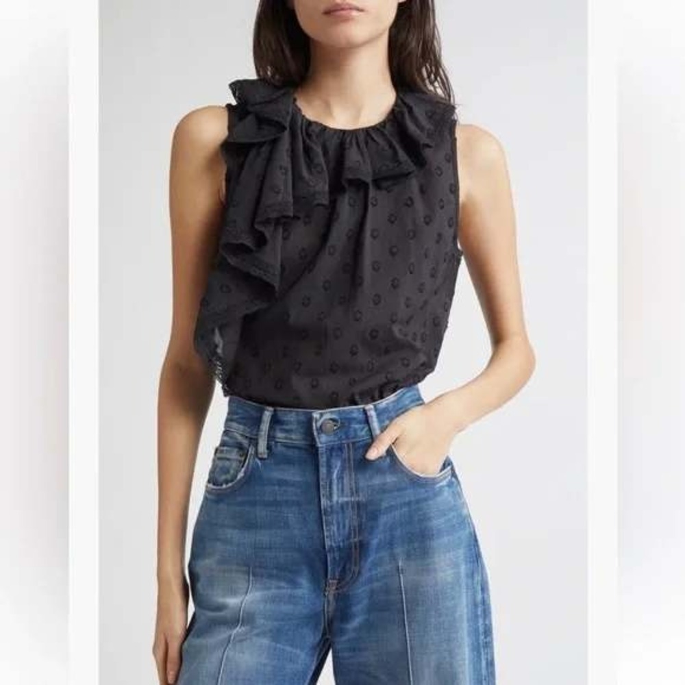 Ulla Johson Thalia Ruffle Sleeveless Top‎ Size 8